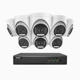 ADLK200 - 1080P 8 Channel 8 Dual Light Cameras Wired Security System, Color & IR Night Vision, 4-in-1 Output Signal, Built-in Microphone, IP67 Weatherproof